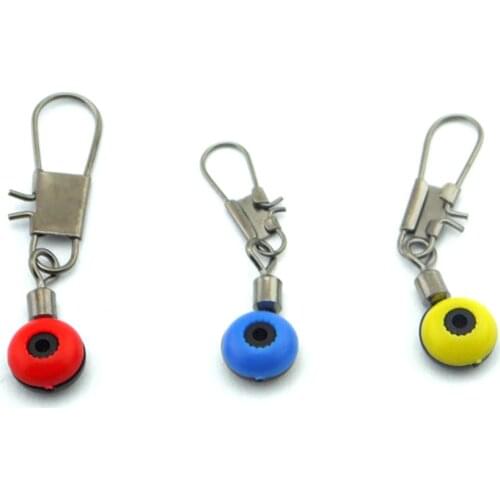 200Pcs Space Beans Fishing Connector Float Connector Rolling Swivel with interlock snap Fishing accessories Fishing Tackle