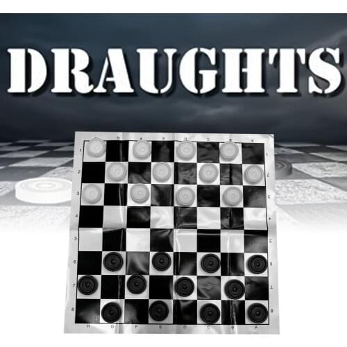 25cm Draughts Compact Foldable PP with Chessboard Plastic Film Checkers Pieces Board Game for Kids Children Competition Toy