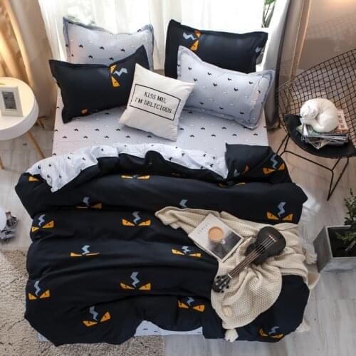 Dropshipping 3/4pcs King Size Bedding Sets Family Set Include Bed Sheet Duvet Cover Pillowcase Gift Fashion Monster