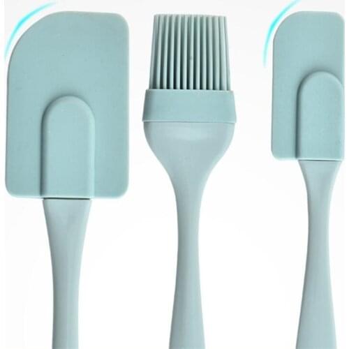 3pcs/Set Silicone Spatulas Heat Resistant Cake Brushes Mixing Batter Shovel Scraper Flour Scrapers Baking Pastry Tools