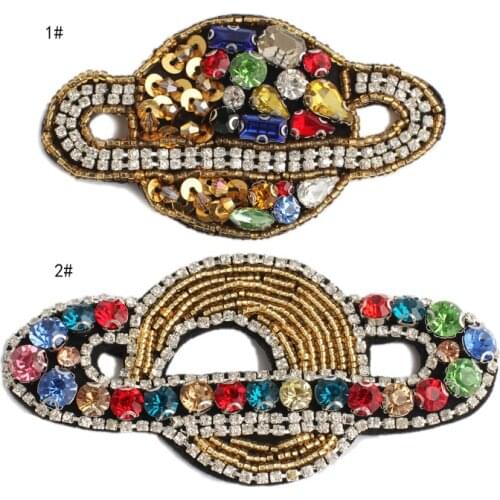 3D Handmade Rhinestone Beaded Earth Planet Saturn Patches Heart Sew on Crystal Patch Beading Applique Cute Patch Love