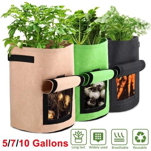 5 7 10 Gallon Potato Planting Bag Pot Planter Growing Garden Vegetable Container