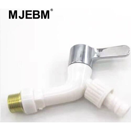 White plastic faucet threaded interface quick on the faucet washing machine faucet home replacement
