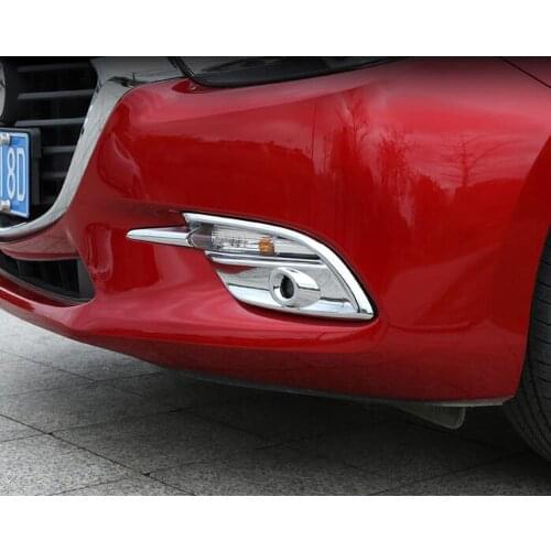 For Mazda 3 M3 Axela 2017 2018 ABS Chrome Front Foglight Fog Light Cover Trim Car Protect Exterior Accessories Sticker Styling