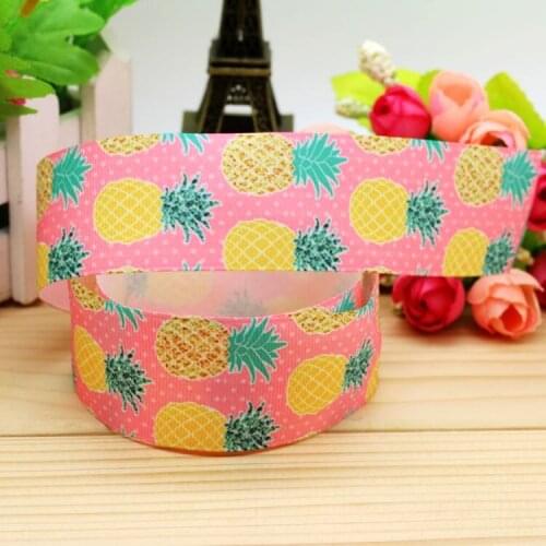 DUWES DHK 1.5'' Free shipping pineapple printed grosgrain ribbon hair bow headwear party decoration wholesale OEM 38mm H5237