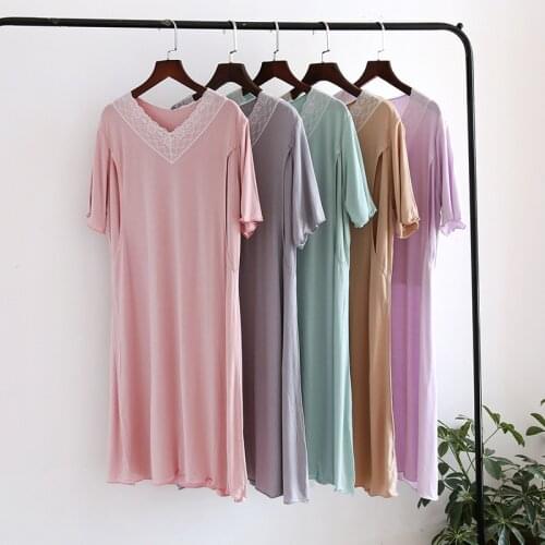 Fdfklak 2021 Summer Women Maternity Dresses Short Sleeve Solid Color Modal Nursing Dress For Breastfeeding Pregnancy