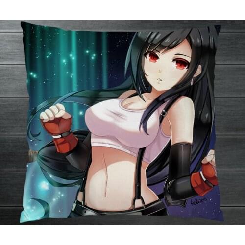 Final Fantasy VII FF7 Tifa Lockhart Fanart Two Side 40x40cm Pillowcase Pillow Case Cover Cosplay Manga Gift BED/SOFA/CAR Decor