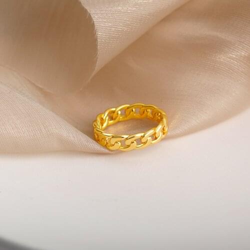 Delicate Stainless Steel Chain Rings For Men Retro Handmade Gothic Hip Hop Twisted Creative Couples Women Finger Jewelry Gifts