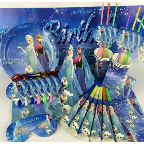 Quality Frozen elsa anna Kids Birthday Party Decoration Set Party Supplies Baby Birthday Party Pack event party supplies
