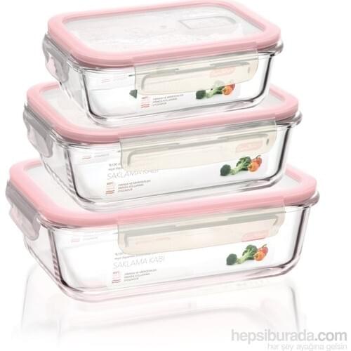 Saklam Container Borosilicate (PYREX) Glass Storage Bowl Oven Eat Cooking Door Isısya Durable Glass That