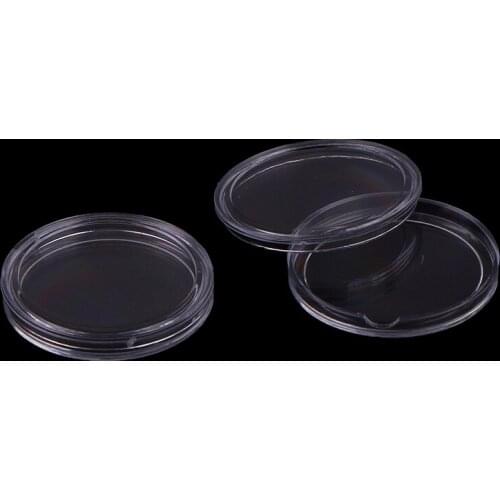 Dia 25mm 32mm 35mm 10PCS/lot Transparent Small Round Coin Holder Box For Coin Collection Plastic Clear Coin Capsules Box