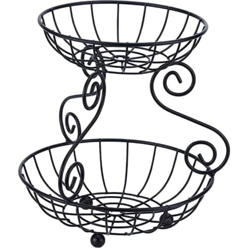 Wrought Iron Countertop Fruit Basket Bowl Holder for Snacks Modern Home Kitchen Restaurant Living Room