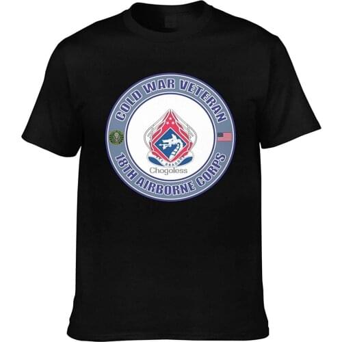Us Army Cold War 18th Airborne Corps Unit Crest Veteran Brief and Generous Mens Short Sleeve T-Shirt