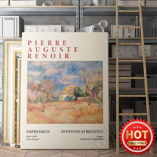 Pierre-Auguste Renoir Work Dovecote At Bellevue Pigeonnier De Bellevue Watercolour Poster, Barnes Foundation Exhibition Mural