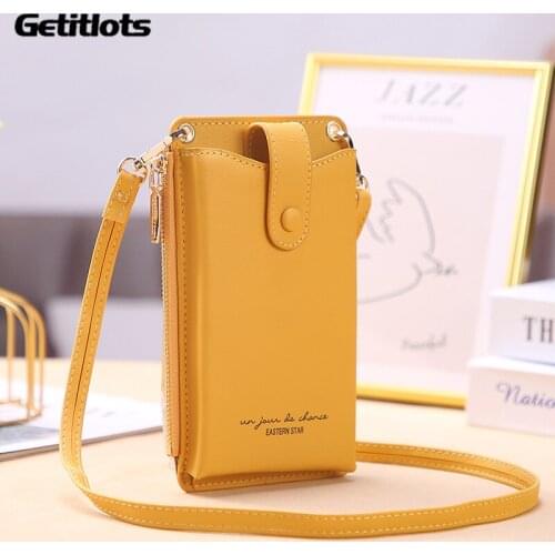 New Ultra-thin Women Phone Bag Pocket Wallet PU Leather Female Small Crossbody Shoulder Bags Ladies Mini Zipper Messenger Purse