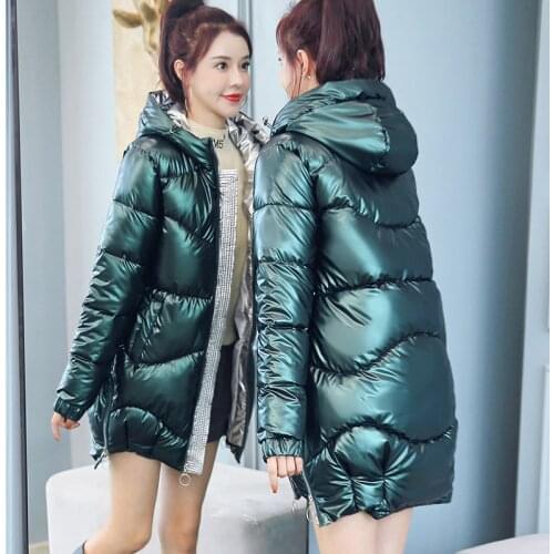 2020 New Thicken Winter Parkas High Quality Glossy Stand Collar Coat Women Padded Cotton Jacket Winter Warm Woman Casual Jackets