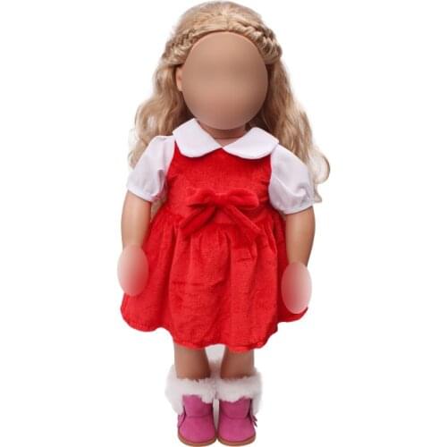 New red cute doll dress fit 18 inch Girl dolls and 43-cm baby dolls clothes accessories c690