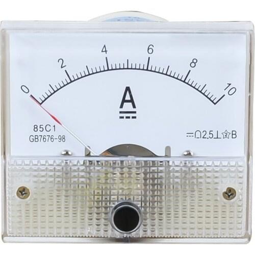 DC Plastic Analog Pointer Ammeter Ampere Meter Panel 1A 2A 3A 5A 10A 20A 50A 100A High Accuracy Mechanical Current Meters