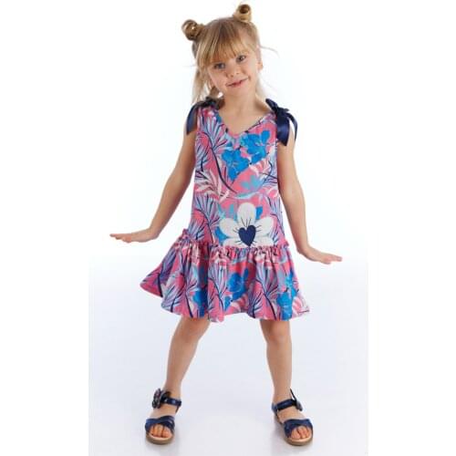 SB Girls Dress Cotton Sleeveless Spring-Summer Casual Fashion Tropical Print Girls Clothing