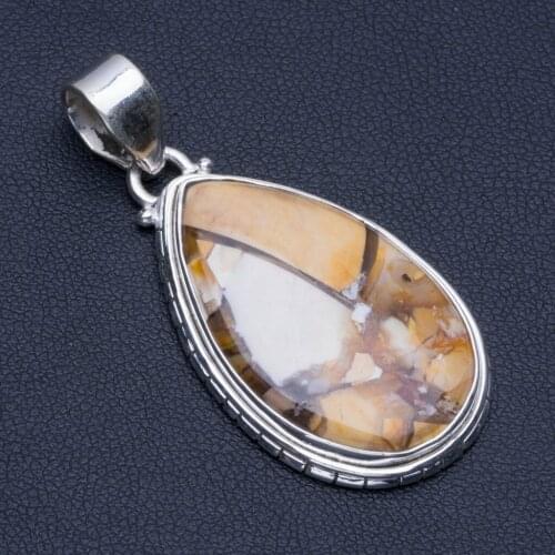 Natural Brecciated Mookaite Punk Style 925 Sterling Silver Pendant 1 3/4" R0152