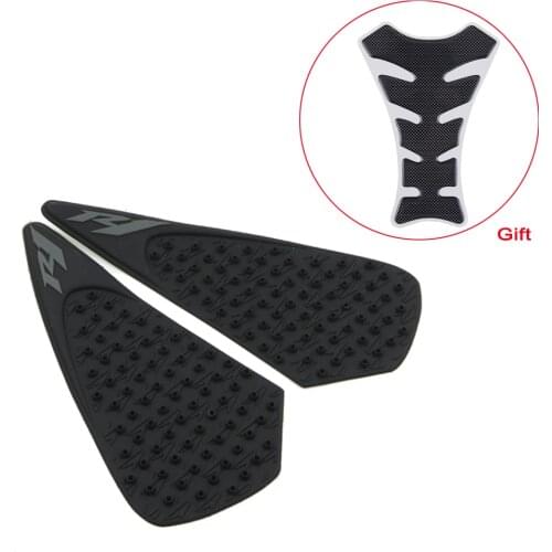 For Yamaha YZFR1 2004 2005 2006 YZF R1 04 05 06 Anti slip Tank Pads Side Gas Traction Pad Protector Stickers + Fish Bone Decal