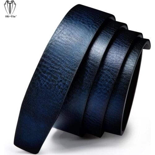 3.5cm Width Mens Replacement Ratchet Leather Belts Black Blue Brown Red White Green Orange for Automatic Buckles Sliding Button