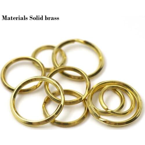 20-32mm Solid Brass Split Rings Double Loops Keychain Keys Holder Buckle Bag Hook Connector For Leather Craft DIY Accessories