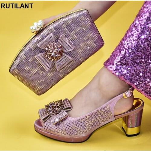 Women Italian African Party Pumps Shoes and Bag Nigerian Women Party Pumps High Heels Italian Shoes with Matching Bags for Women