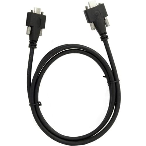 USB 3.1 Type-C Dual Screw Locking to Locking USB-C 10Gbps Data Cable 1.2m Panel Mount Type