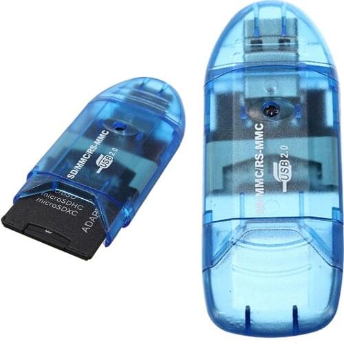 All In 1 USB 2.0 Card Reader Multi Memory Card Reader Writer Adapter Connector For Micro SD MMC SDHC TF Memory Card Max 64GB