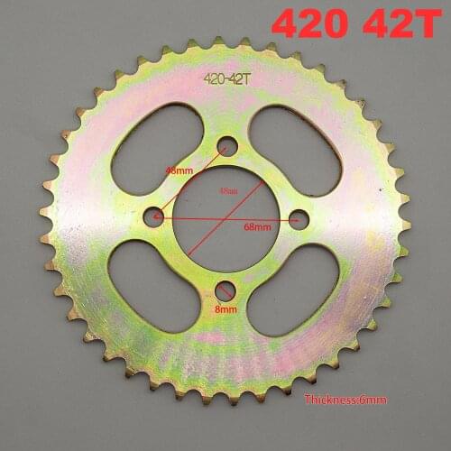 420 42T 48MM Motorcycle Chain Sprocket Rear Rear Sprocket Gear Suitable For 420 Chain 110cc 125cc 140cc Mud Pit Bicycle Kart