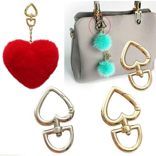 1/4/50PCs Metal Carabiner Love Heart Lobster Clasp Key Chain Hook Spring Snap Buckle