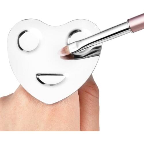 Salon Manicure 1PC Finger Ring Color Palette Make up Cream Foundation Mixing Palette Cosmetic Make up Tool Stainless Steel Plate
