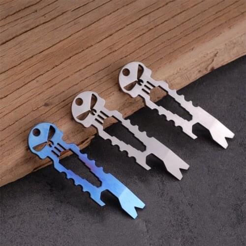1PC Outdoor Portable Titanium Alloy Wrench Bottle Opener Crowbar Screwdriver Multifunction Combination Tool EDC Pocket Tool