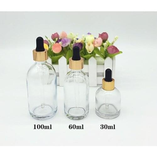 100ml Glass Dropper Bottle Aromatherapy Liquid Serum 24K Gold Essence Massage Oil Pipette Refillable Bottle