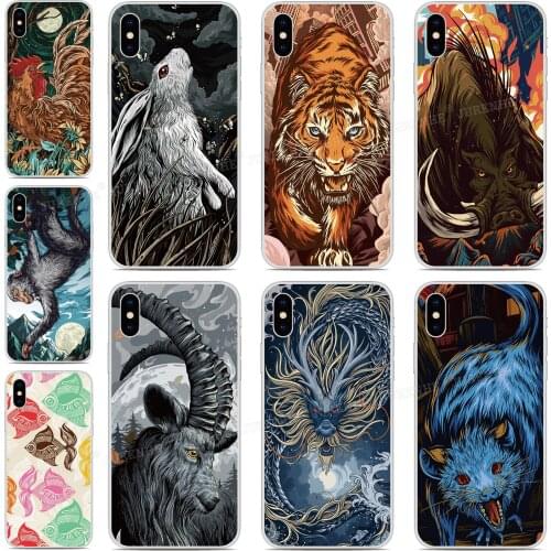 12 Zodiac Animal Phone Case For Hua wei Nova 5 5i 3e 4e Y5 Y6 Honor 20 9X 8S Play 3 Mate 30 P30 Pro P20 Lite P Smart 2019 Cover