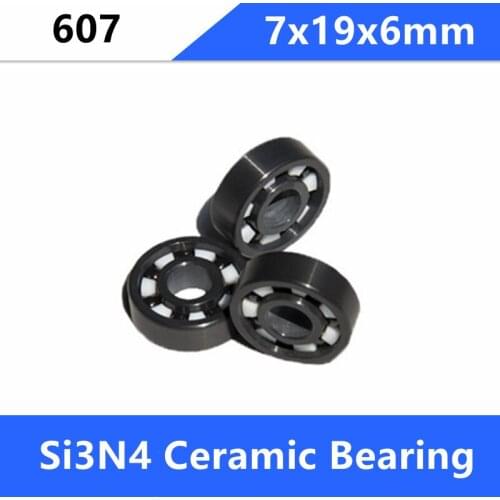 4pcs/10pcs 607 full Si3N4 Ceramic bearing 7x19x6 mm Ceramic deep groove ball bearings 7*19*6mm