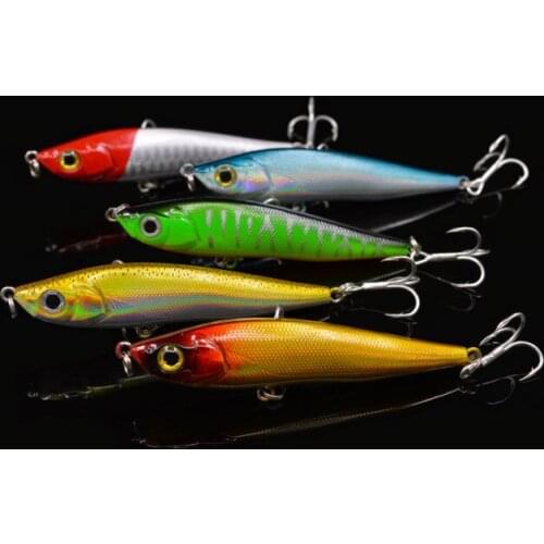 5 PCS New lures pencil submerged type bionic false bait 8cm 15g shot change bait culter perch full set