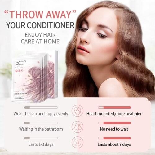 Steam Hair Mask Cap Baked Oil Conditioner Smoothing SPA Free Steam Repairs Hair Mask Keratin Hair Care 5 Pcs Disposable