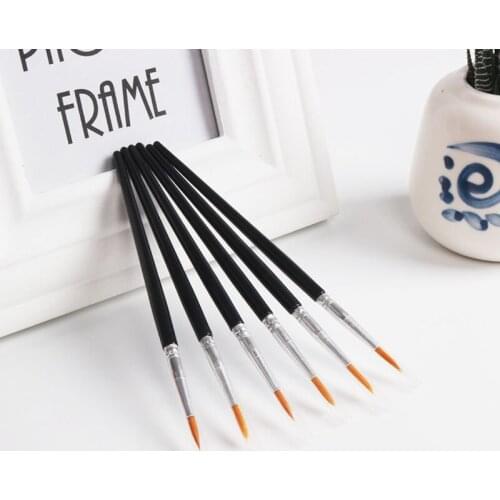 50pcs/set Digital Oil Painting Hand-Painted Hook Line Pen Student School Art Supplies Painting Stroke Pen Nylon Hair Brush