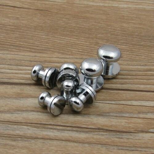 7-Type Chrome Plated Wallet Bag Screw Brass Belt Rivet Pacifier Nail Head Monk DIY Handmade Leather Craft Key Case Hardware Part