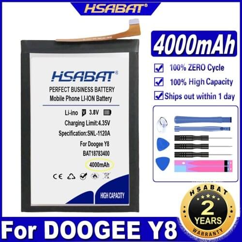 HSABAT BAT18783400 4000mAh Battery for DOOGEE Y8 Batteries