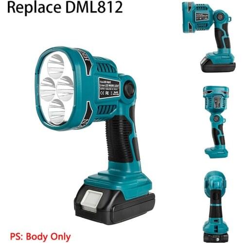 Cordless LED Flashlight/Spotlight Light Cordless LED Work Light Flashlight Hand Lamp for DML812 14.4/18V Li-ion