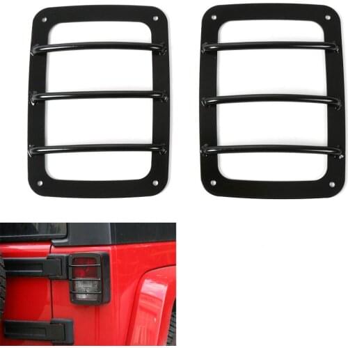 Car 2pcs/pair Metal Rear Tail Lights Lamps Guards Covers Frame Decoration Fit for 2007-2016 Jeep Wrangler JK YJ TJ Car Styling