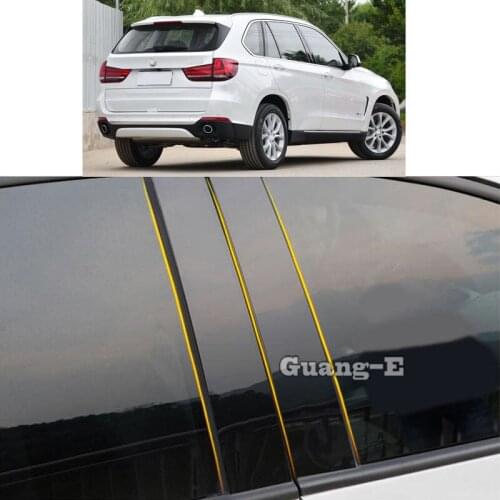 Car PC Material Pillar Post Cover Door Trim Window Piano Black Molding Sticker Plate Parts For Bmw X5 Xdrive 2009-2018