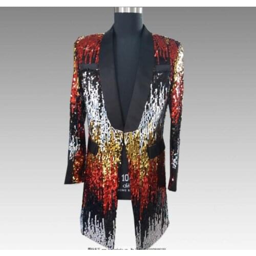 Blazer men suits designs Camouflage sequins jacket mens stage singers clothes dance star style dress punk rock masculino homme