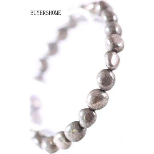 Free Shipping For Women Jewelry Stretch Irregular Shape Natural Stone Beads Non-magnteic Hematite Bracelet 7.5" 1Pcs H1304