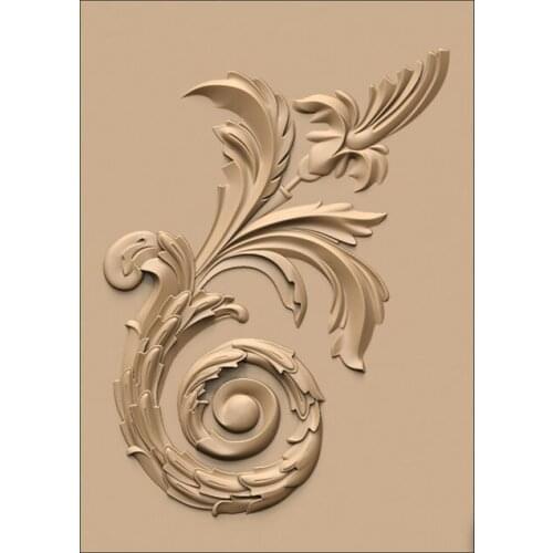 Flower Panel STL Model Decor for CNC Router 3D Printer Artcam Aspire Bas Relief