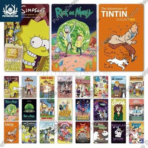 Putuo Decor Classic Cartoon Vintage Tin Sign Metal Sign Decorative Plaque Wall Decor Man Cave Room Cafe Pub Bar Decoration