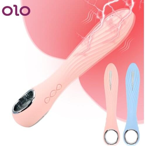OLO Electric Shock Pulse Dildo Vibrator Clitoris Stimulator 12 Frequency Female Masturbator Electric Shock vibrator G-Spot